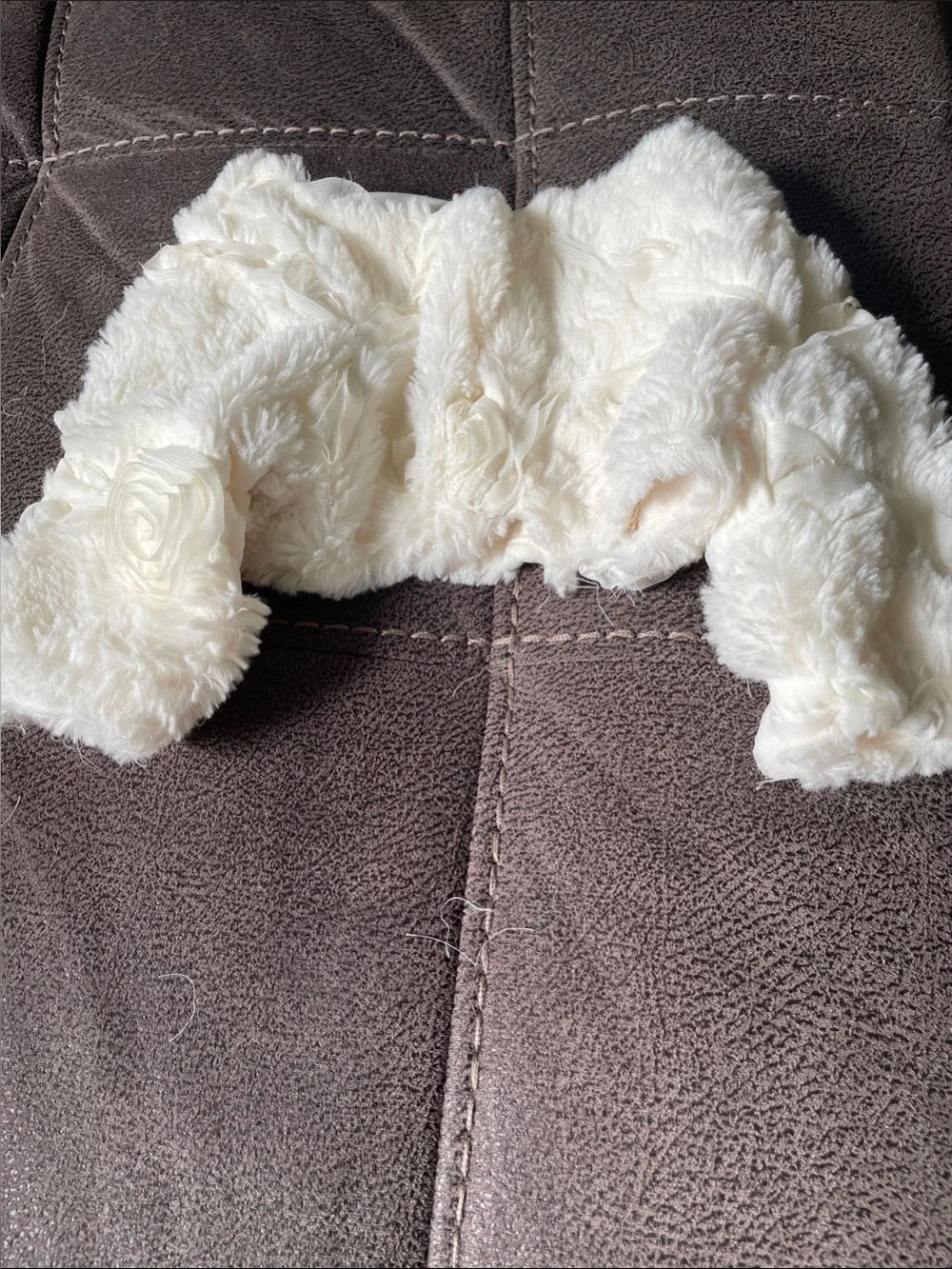 Bonnie Baby Cream Faux Fur Cape and Dress Set